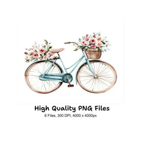 Vintage Bicycle Clipart Bundle