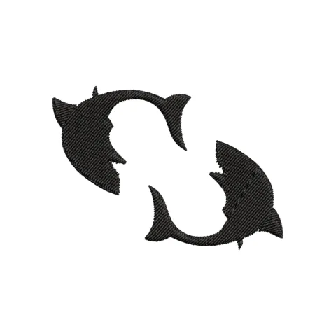 Double Shark Embroidery Design