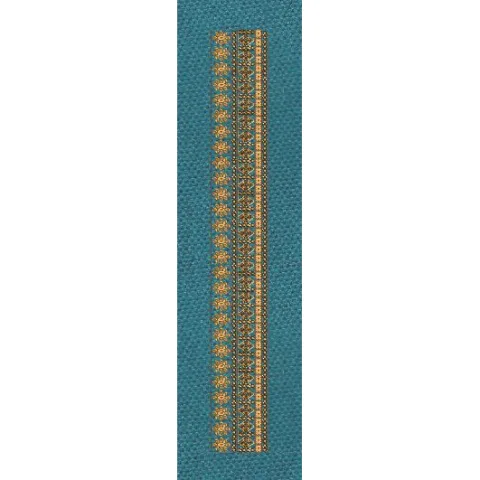 Floral Border Golden Vertical Line Embroidery Design