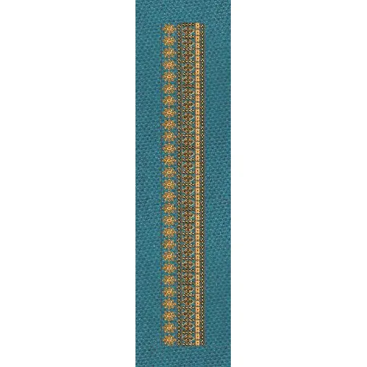 Floral Border Golden Vertical Line Embroidery Design