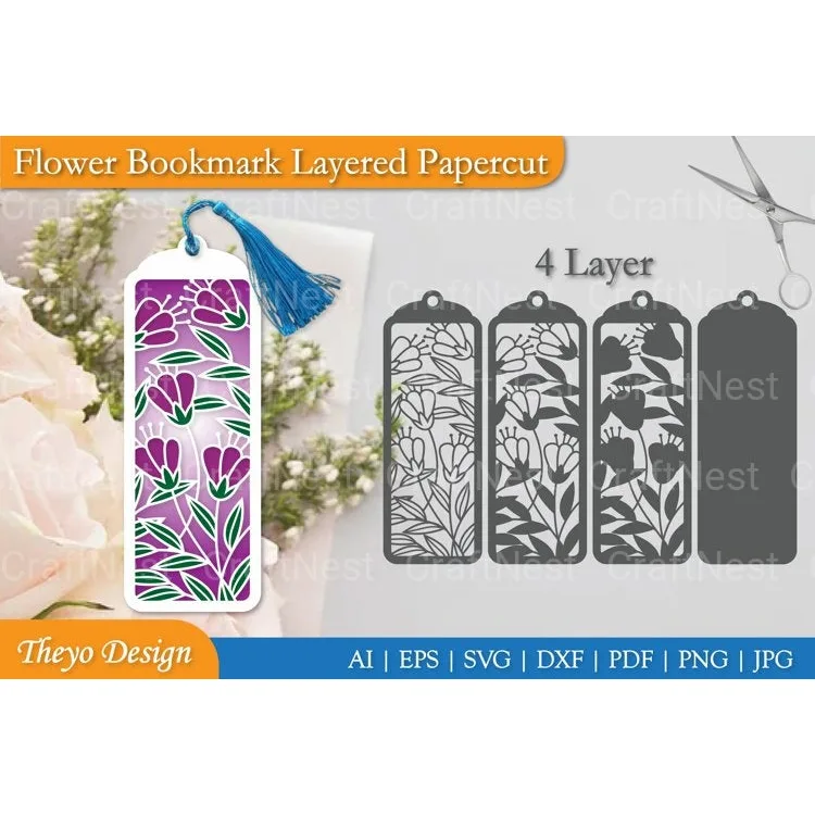 Flower Layered Papercut SVG Bundle