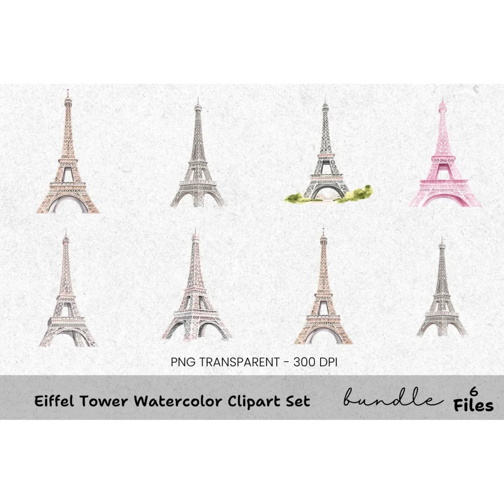 Eiffel Tower Clipart Bundle