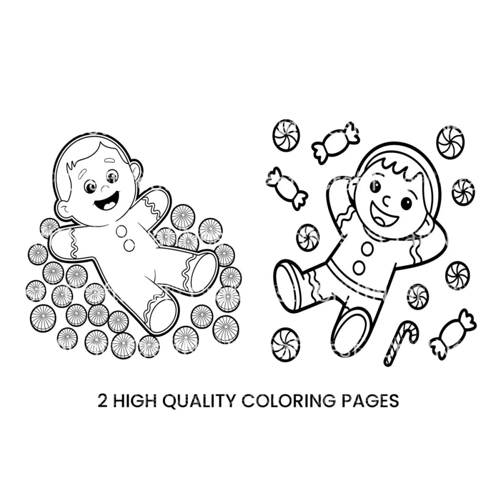 Gingerbread Man Candy Coloring Books