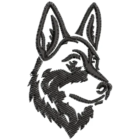 Sharp Dog Embroidery Design
