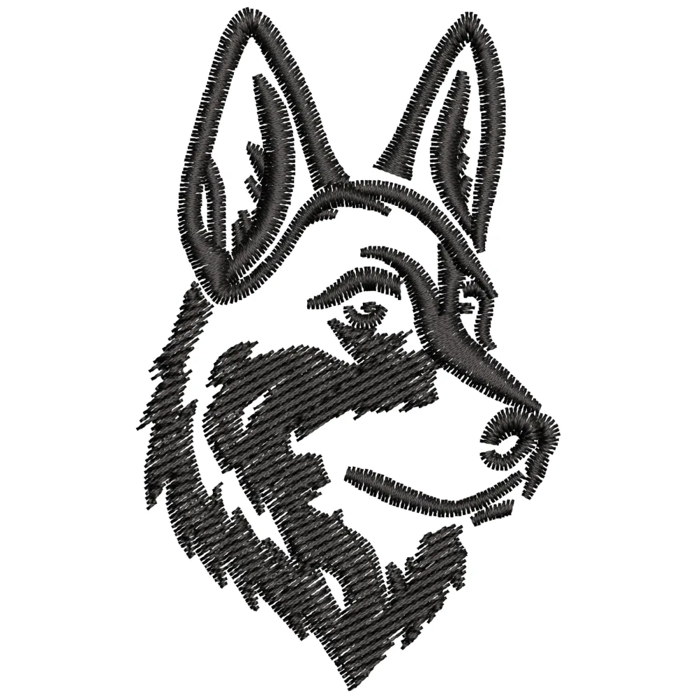 Sharp Dog Embroidery Design