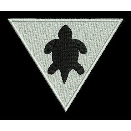 Inverted Triangle Turtle Emblem Embroidery Design