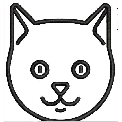Cat Face Embroidery Design