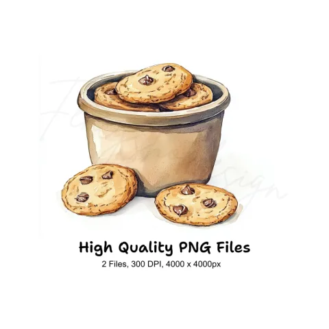 Delicious Chocolate Chip Cookies Clipart Bundle