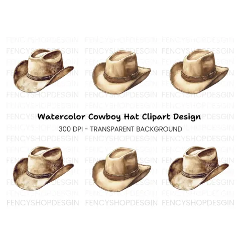 Rustic Cowboy Hats Clipart Bundle