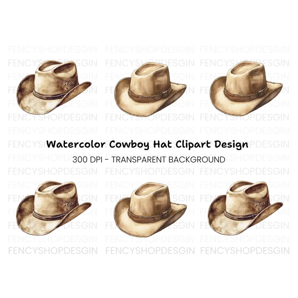Rustic Cowboy Hats Clipart Bundle