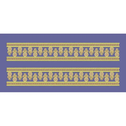 Golden Circles Dual Circular Motif Border Embroidery Design