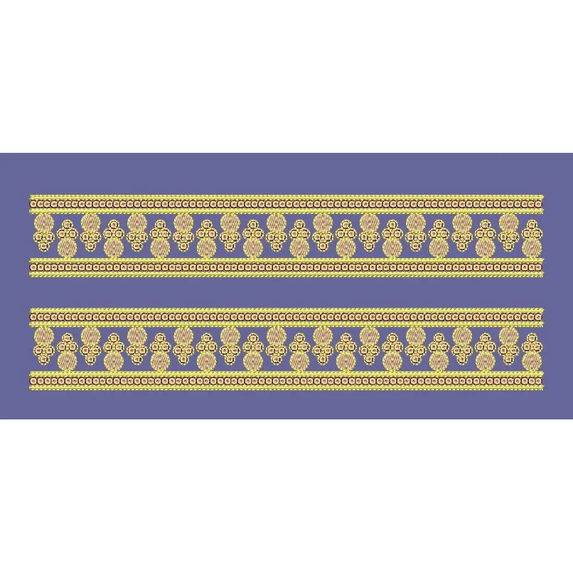 Golden Circles Dual Circular Motif Border Embroidery Design
