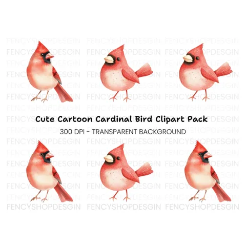 Cardinal Bird Clipart Bundle