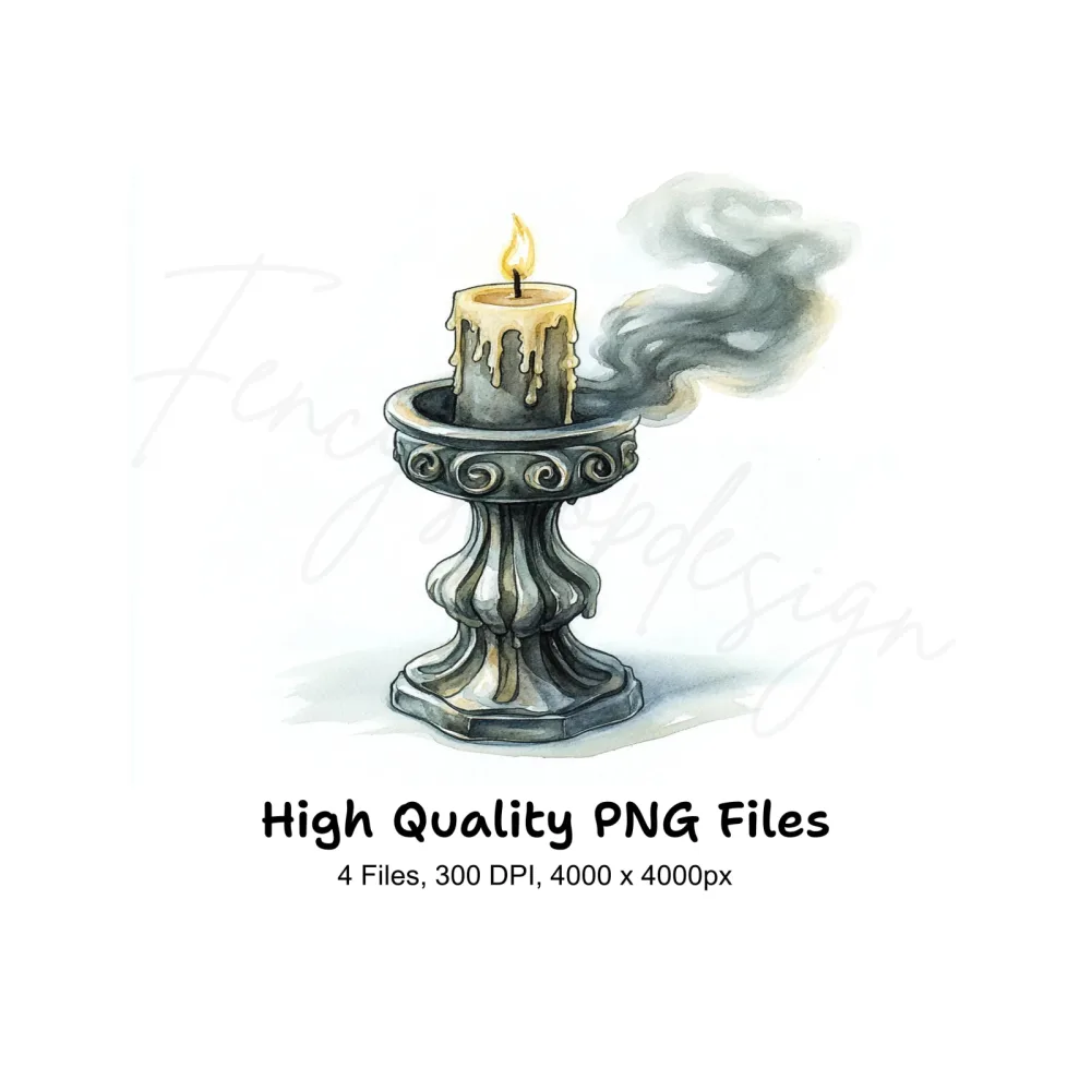 Smoky Candle Holders Clipart Bundle