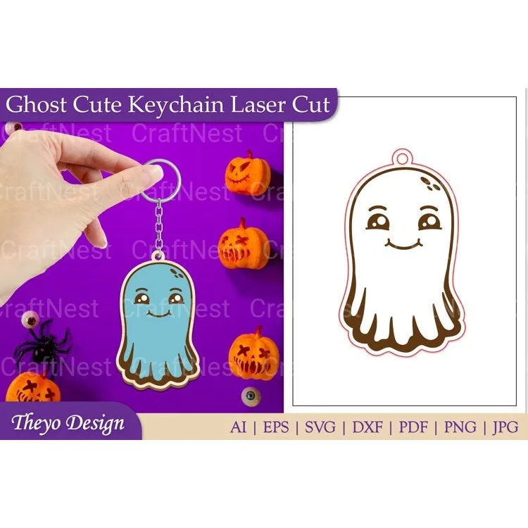 Ghost Keychain SVG Bundle