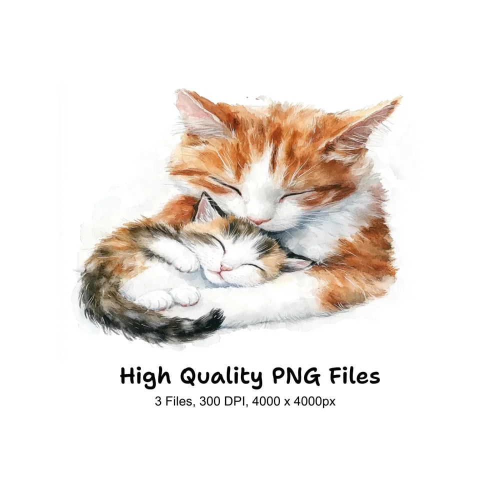Adorable Cat Family Clipart Bundle
