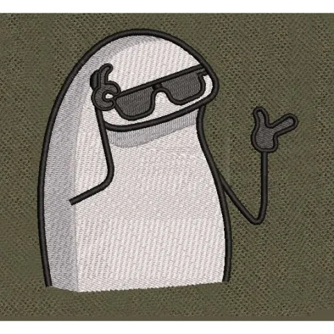 Cool Shades Pointing Gesture Embroidery Design