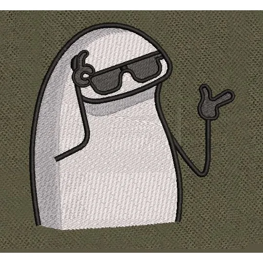 Cool Shades Pointing Gesture Embroidery Design