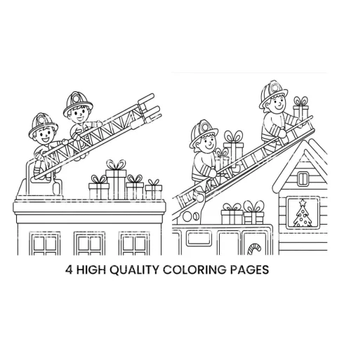 Firefighter Christmas Gift Coloring Books