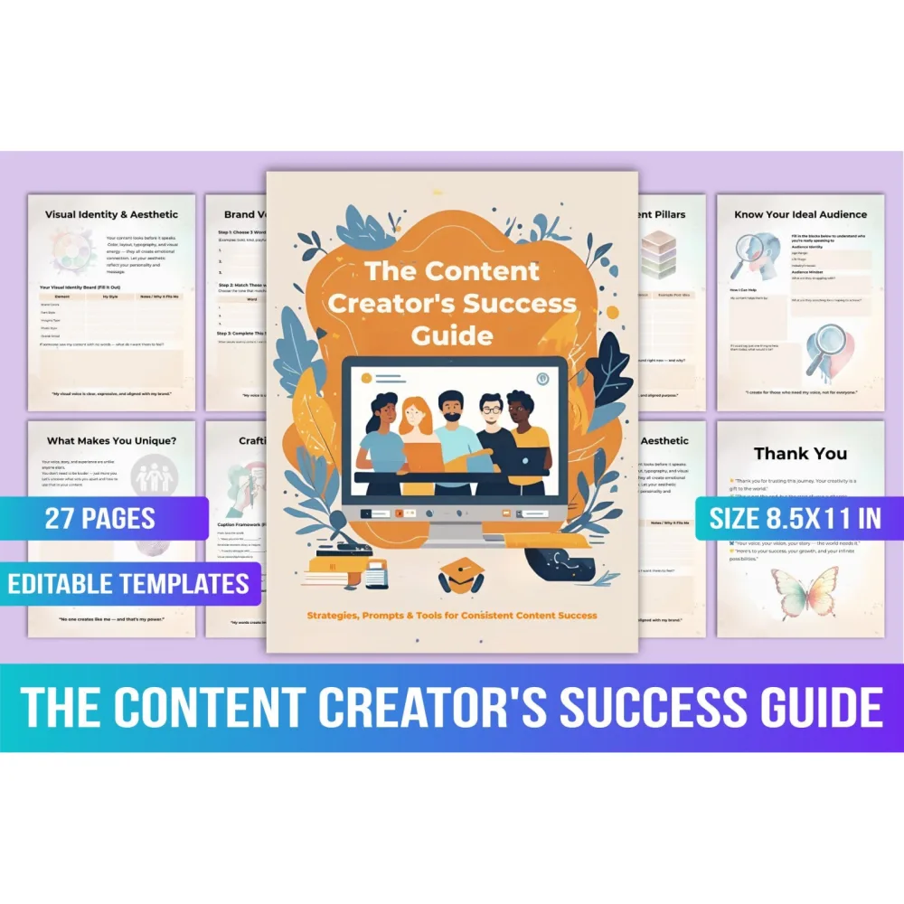 Content Creators Success Guide Planner