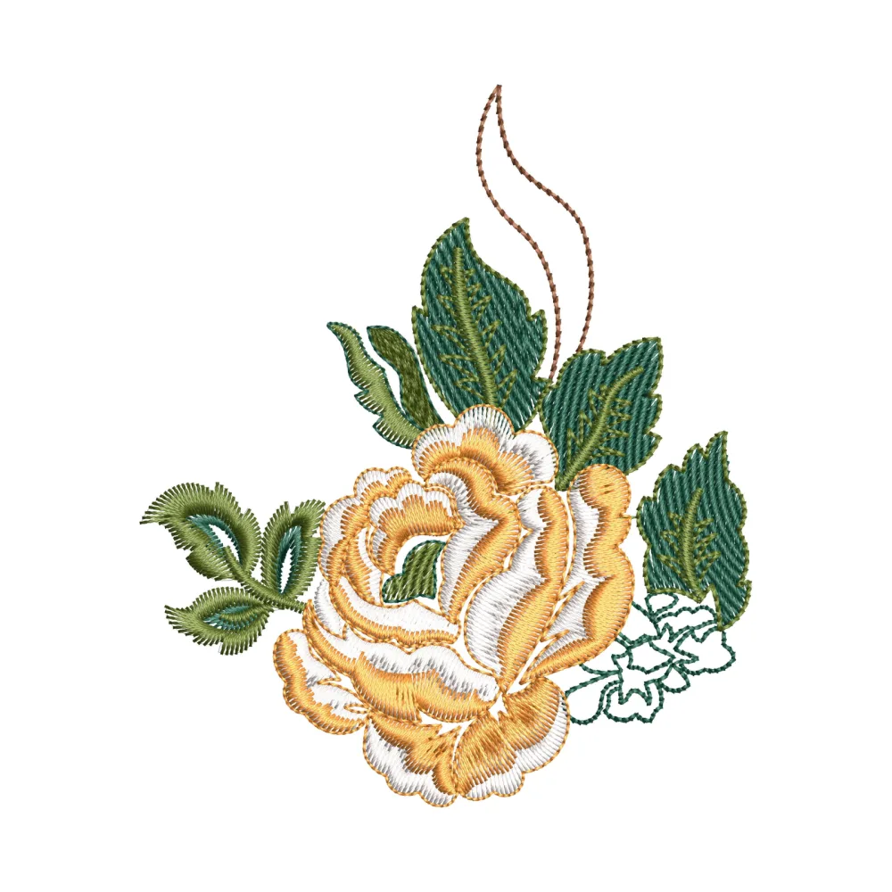 Golden Flower Embroidery Design