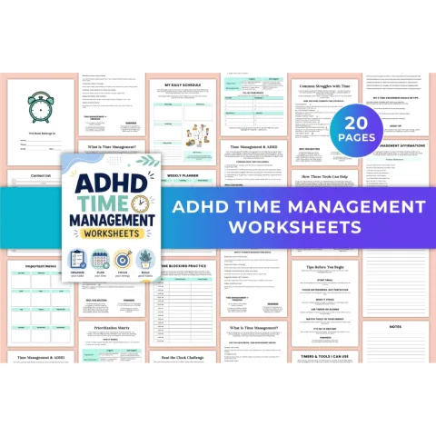 Adhd Time Management Worksheets Workbook