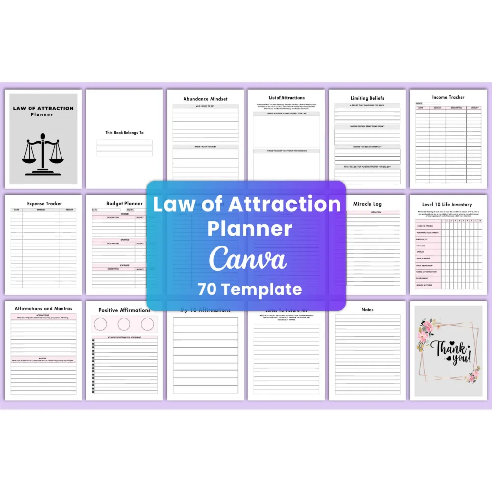 Law of Attraction Planner for Manifestation Success