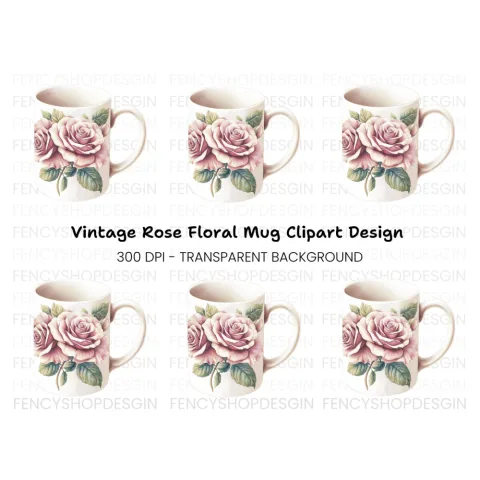 Romantic Rose Bouquet Clipart Bundle