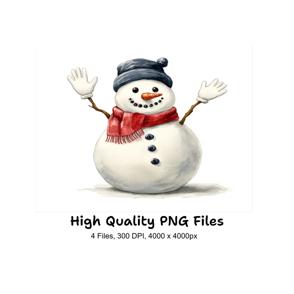 Cute Snowman Winter Clipart Bundle