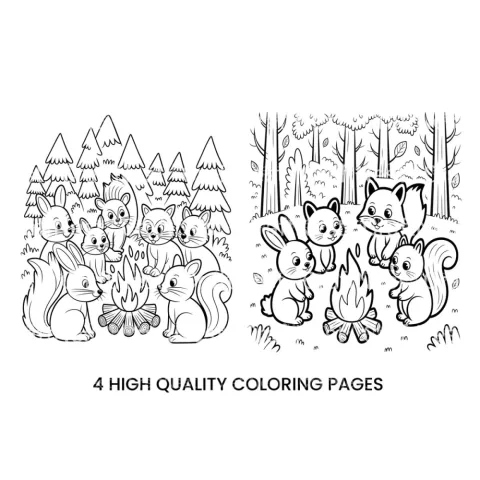 Forest Friends Campfire Coloring Books