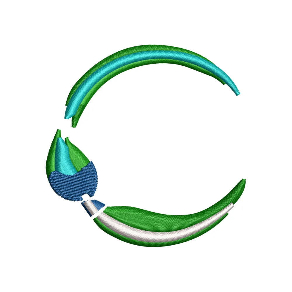 Nature Care Moon Embroidery Design