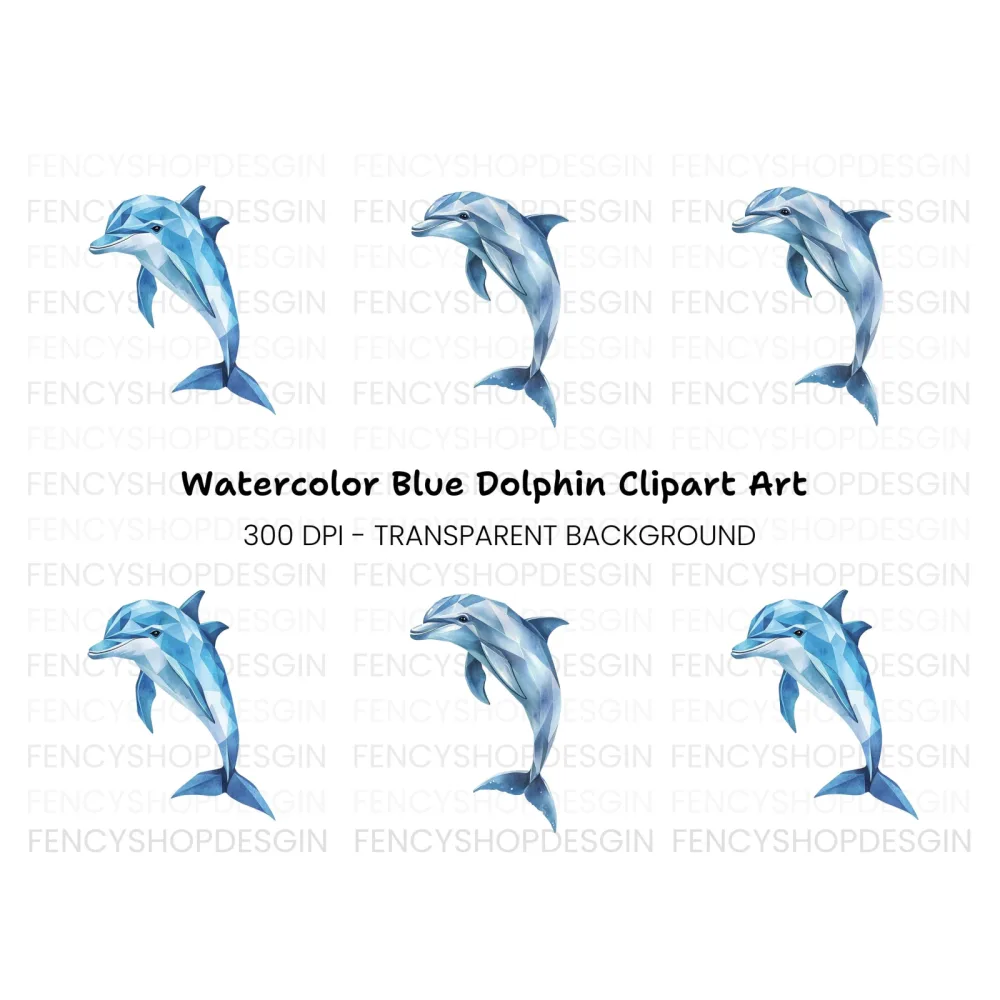 Geometric Dolphin Clipart Bundle