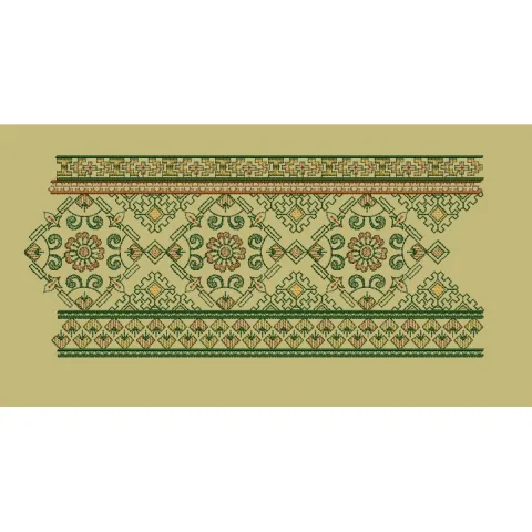 Stepped Diamond Rosette Panel Embroidery Design
