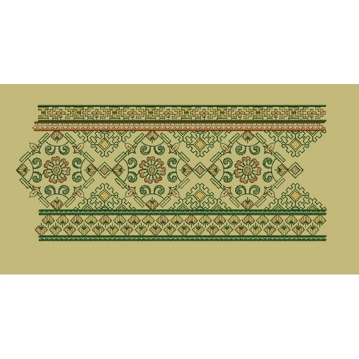 Stepped Diamond Rosette Panel Embroidery Design