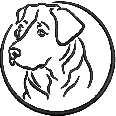 Dog Face Embroidery Design