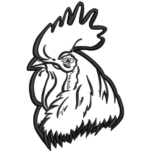 Rooster Embroidery Design