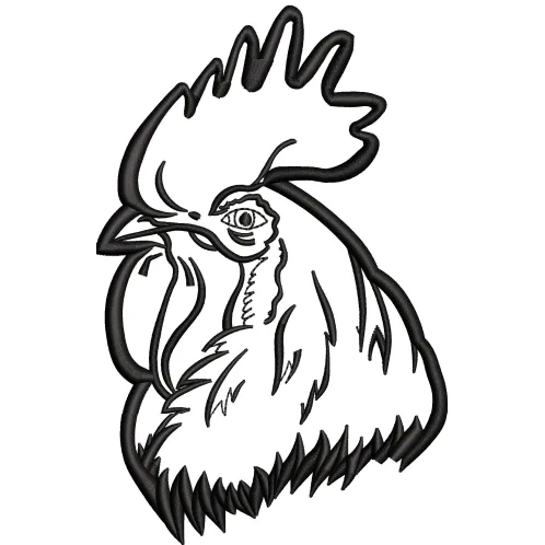 Rooster Embroidery Design