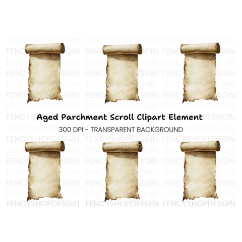 Aged Scroll Blank Space Clipart Bundle