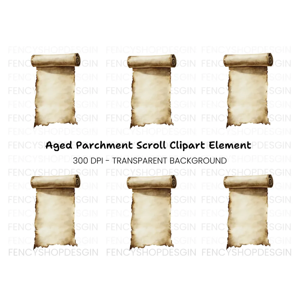 Aged Scroll Blank Space Clipart Bundle
