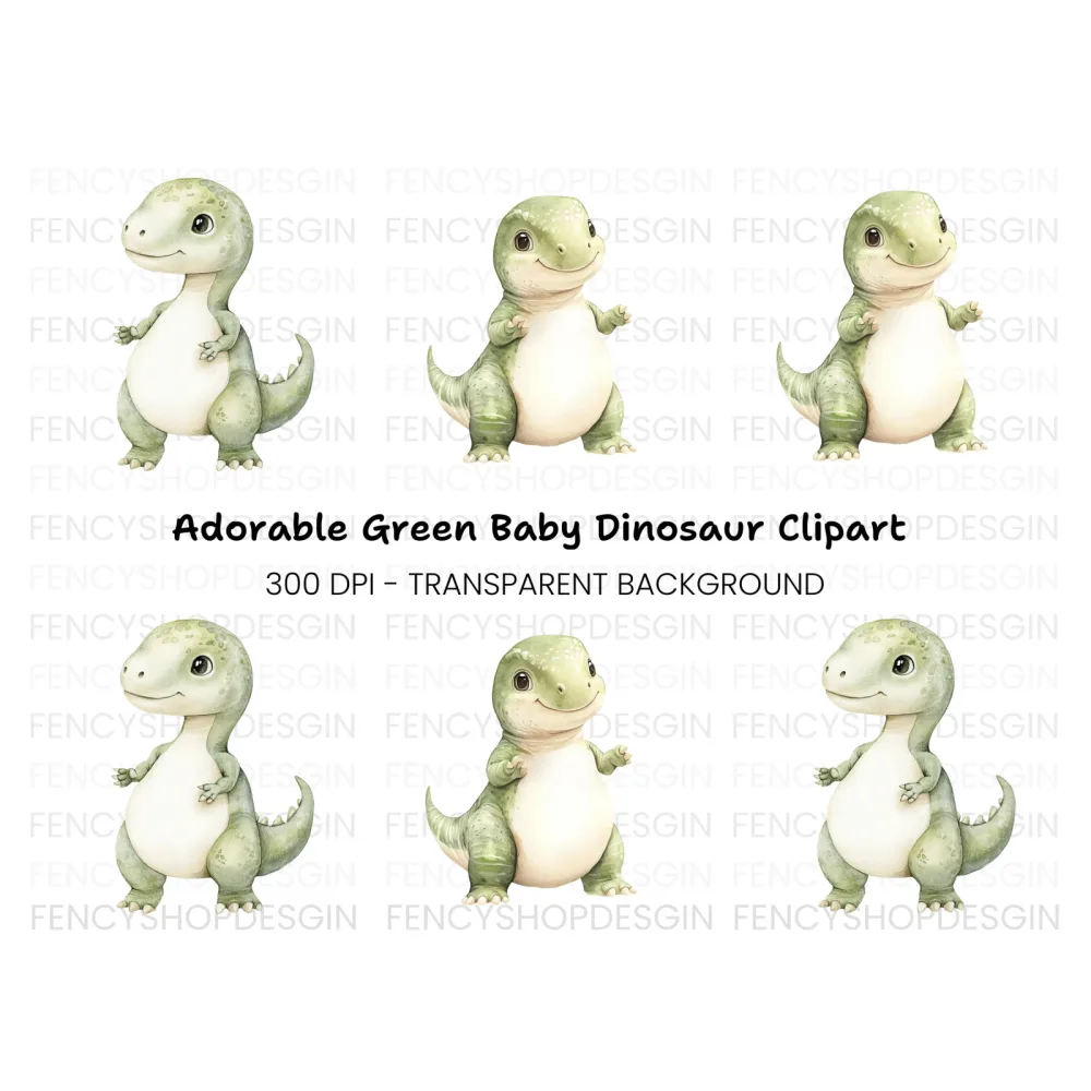 Standing Baby Dinosaur Clipart Bundle