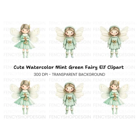 Cute Winter Fairy Clipart Bundle