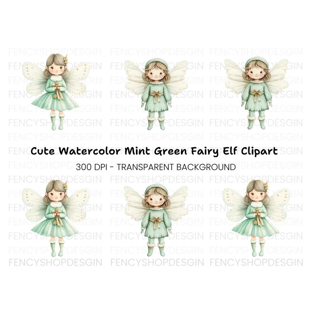 Cute Winter Fairy Clipart Bundle