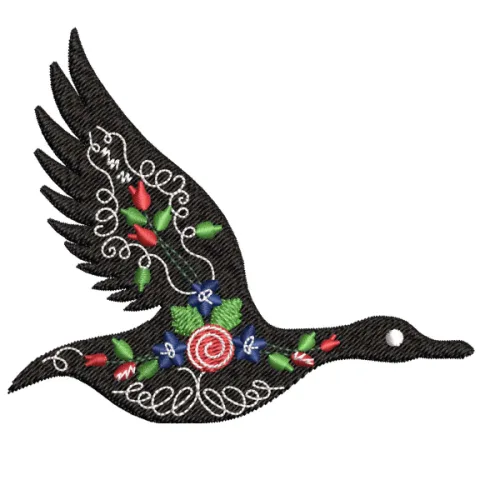 Black Duck Embroidery Design