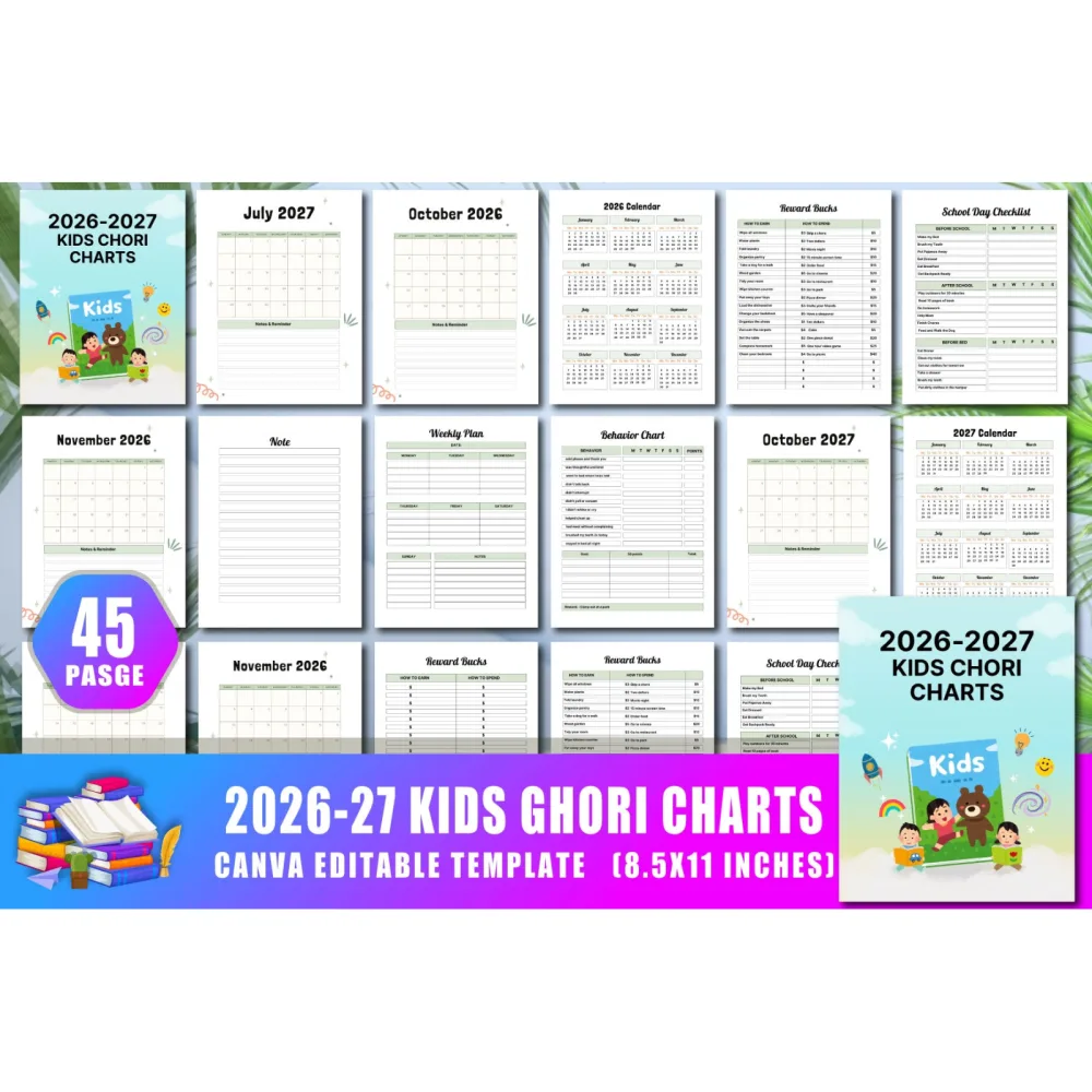 Kids Chore Charts Planner