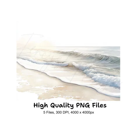 Ocean Waves Beach Clipart Bundle