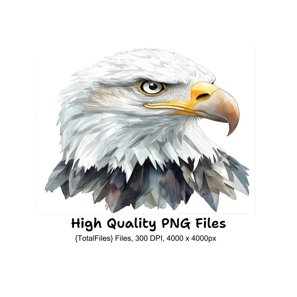 Majestic Bald Eagle Head Clipart Bundle
