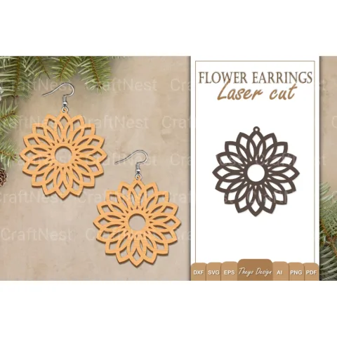 Earrings Flower SVG Bundle