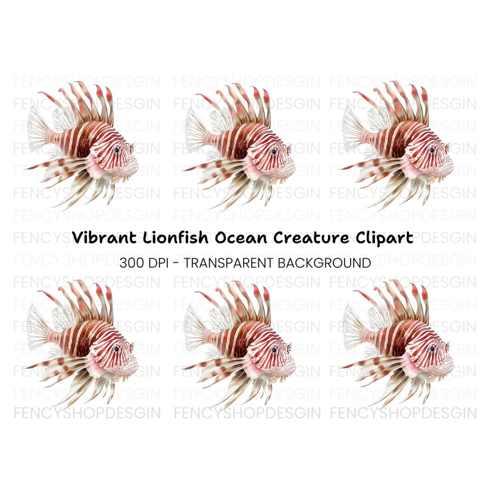 Vibrant Lionfish Clipart Bundle