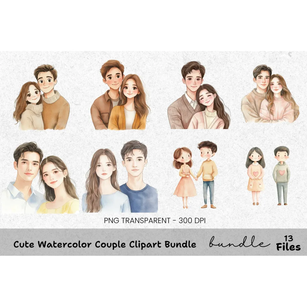 Cute Couple Clipart Bundle