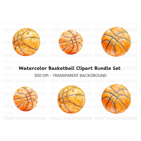 Dynamic Basketballs Clipart Bundle